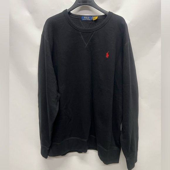 Polo Ralph Lauren Black Fleece Lined Crew neck Sweatshirt XXL - Picture 2 of 7